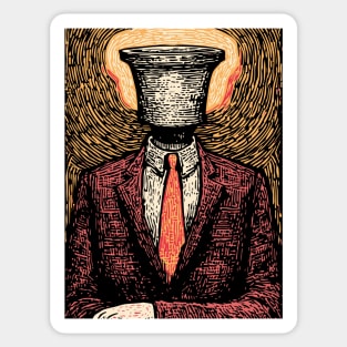 Surreal Man Seeking the Holy Grail Illustration Sticker